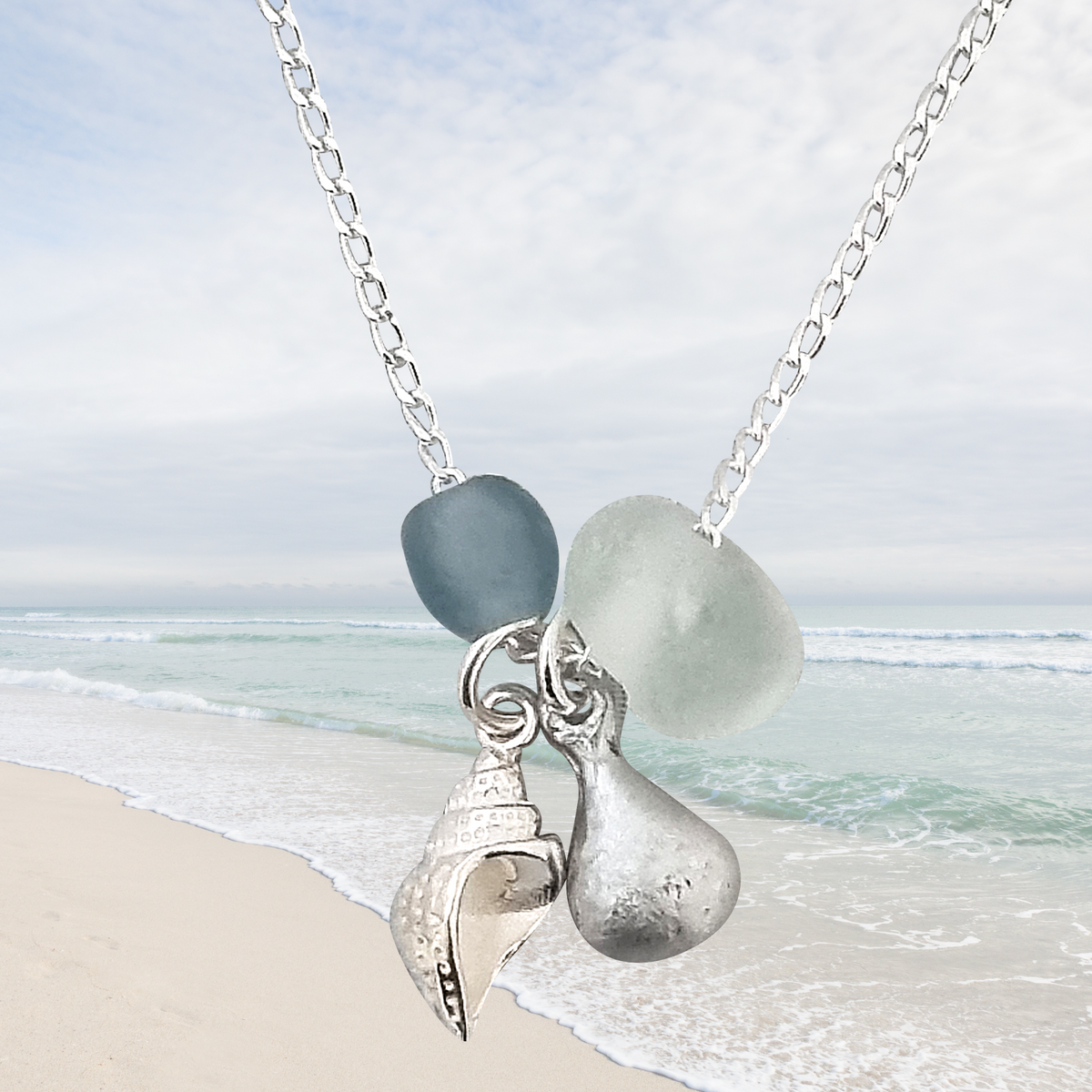 LOVEbomb Multi Charm Pendant on Sterling Silver Chain