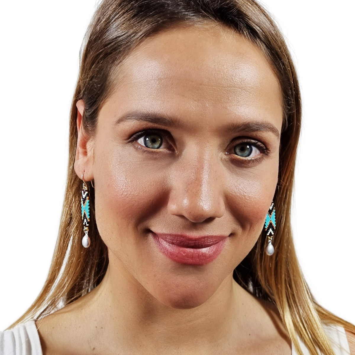 LOVEbomb Seed Bead Drop Earrings on Sterling Silver Hooks