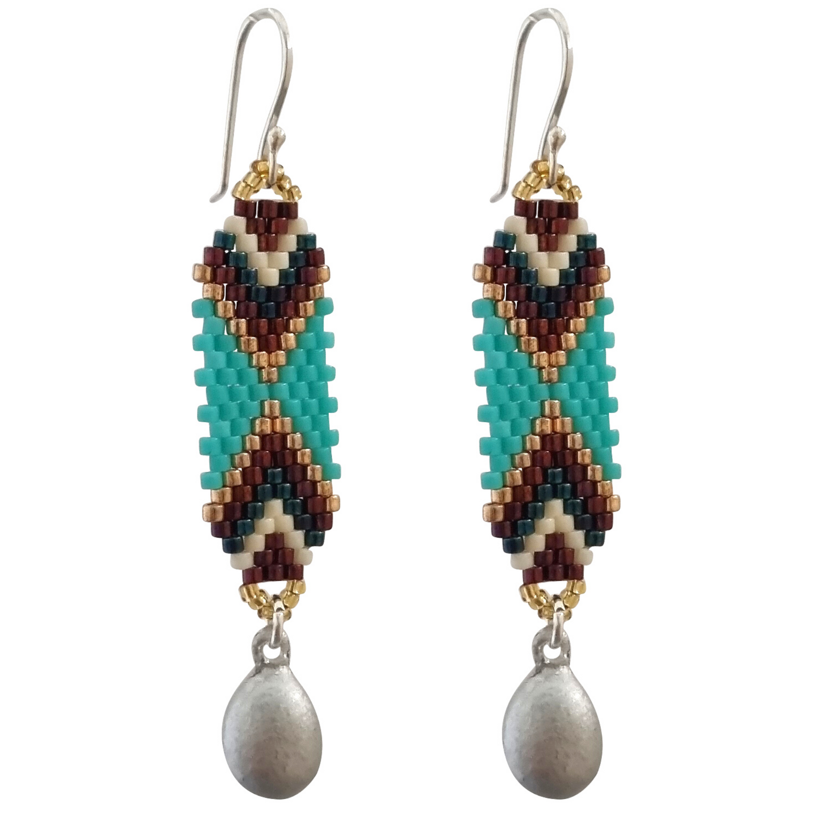 LOVEbomb Seed Bead Drop Earrings on Sterling Silver Hooks