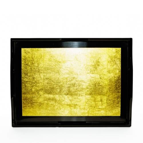 Lacquerware Rectangle Tray with Handles - choose your colour