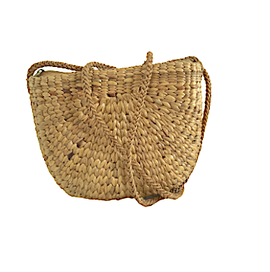 Handwoven Semi-Circle Cross Body Basket Bag