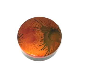 Lacquered Round Trinket Box - Painted Light Fireworks Design