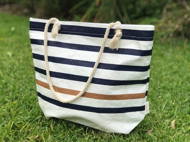 Marina Washable Paper Stripy Shoulder Bag