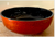 Wide Mouth Lacquered Bowl - Hand-Painted Orange Pattern