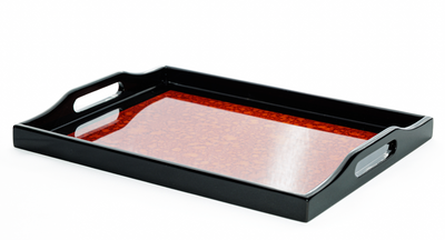 Lacquerware Rectangle Tray with Handles - choose your colour