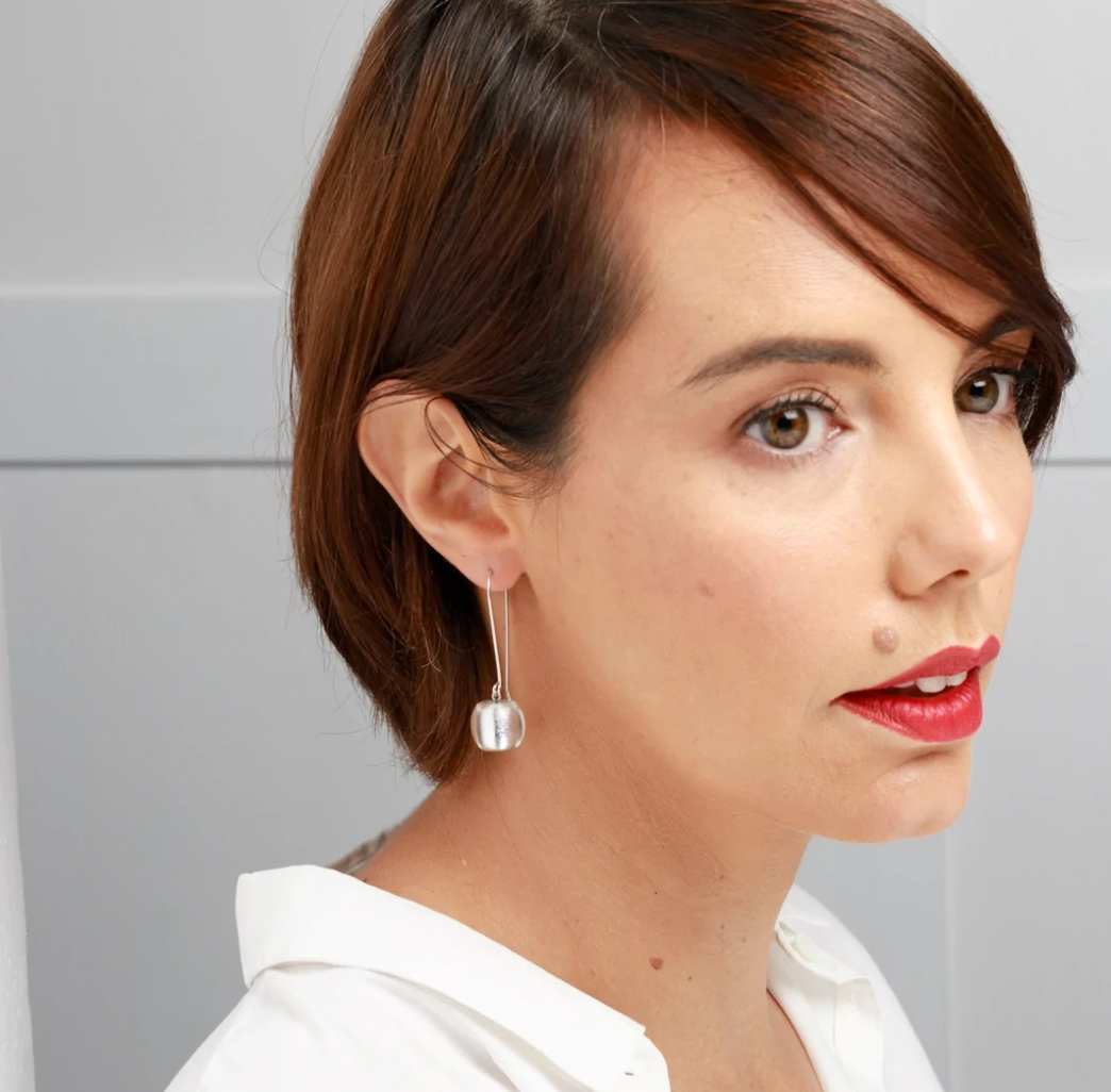 Zsiska Precious Silver Bead Long Drop Earrings