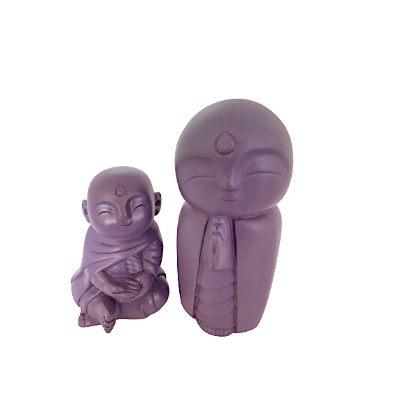 Purple Standing Laughing Buddha Figurine