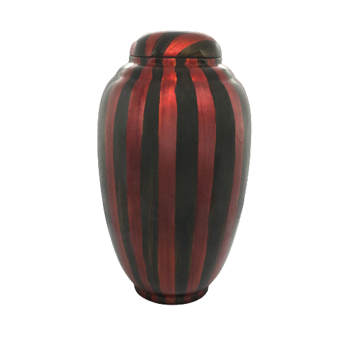 Painted Striped Lacquerware Ginger Jar