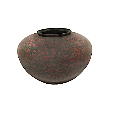 Red and Black Painted Round Vase