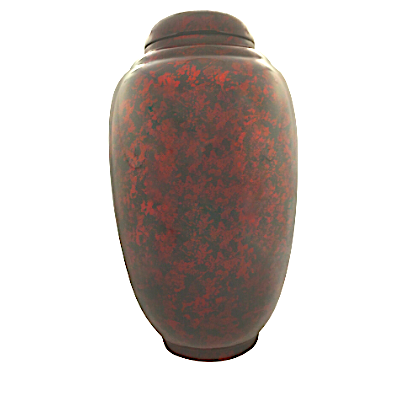Red and Black Painted Lacquerware Ginger Jar