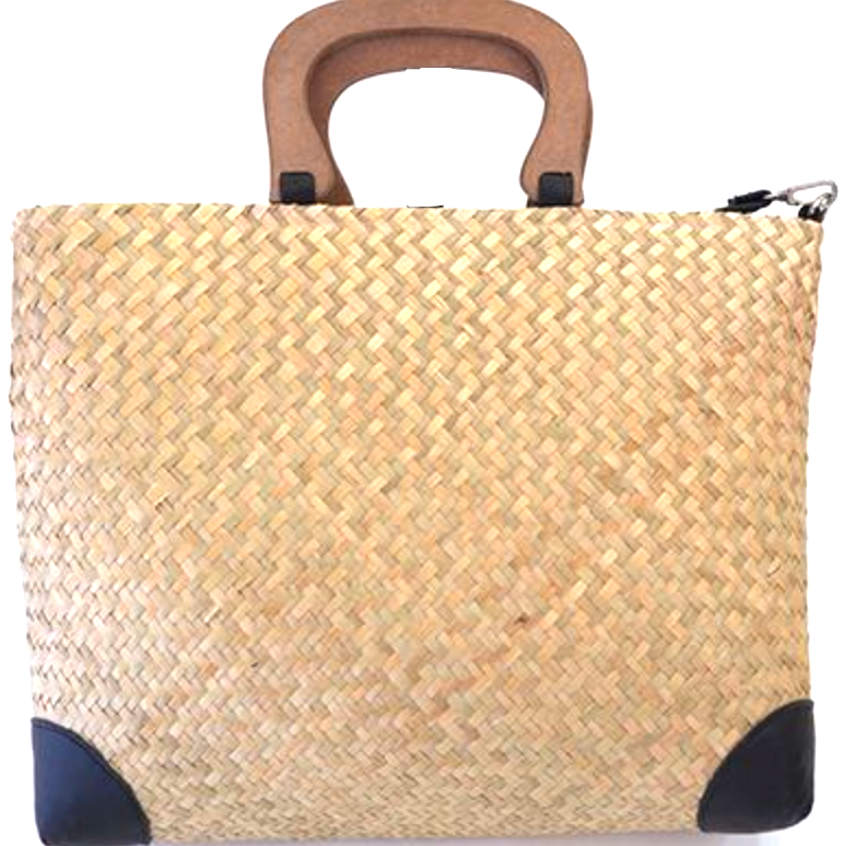 Natural Coloured Seagrass Shoulder Bag with Detachable Strap