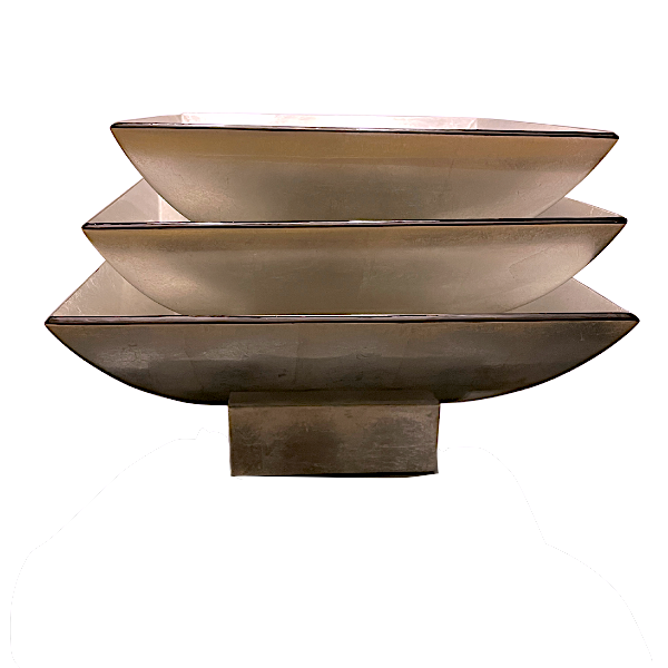 Metallic Silver Lacquerware Square Bowl Set