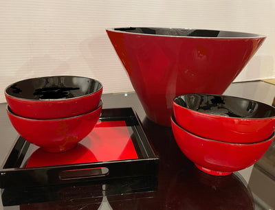 Small Christmas Red Lacquerware Bowl
