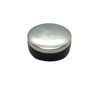 Silver Lacquered Round Trinket Box
