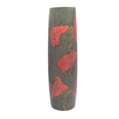 Small Lacquerware Painted Vase - Red Patches Design