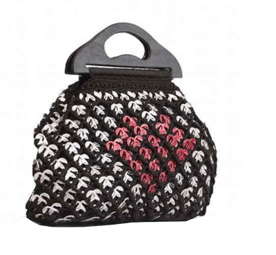 Solene M "In Love" Black Handbag made from recycled Can Pull Tabs
