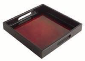 Lacquerware Square Tray with Handles - choose your colour