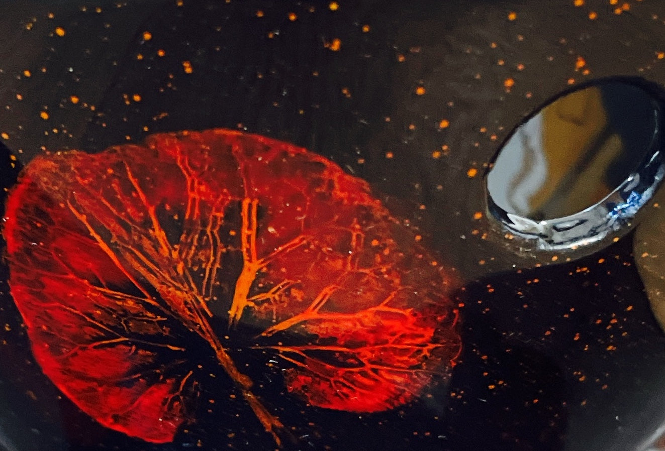 Small Lacquerware Painted Vase - Summer Flowers Design