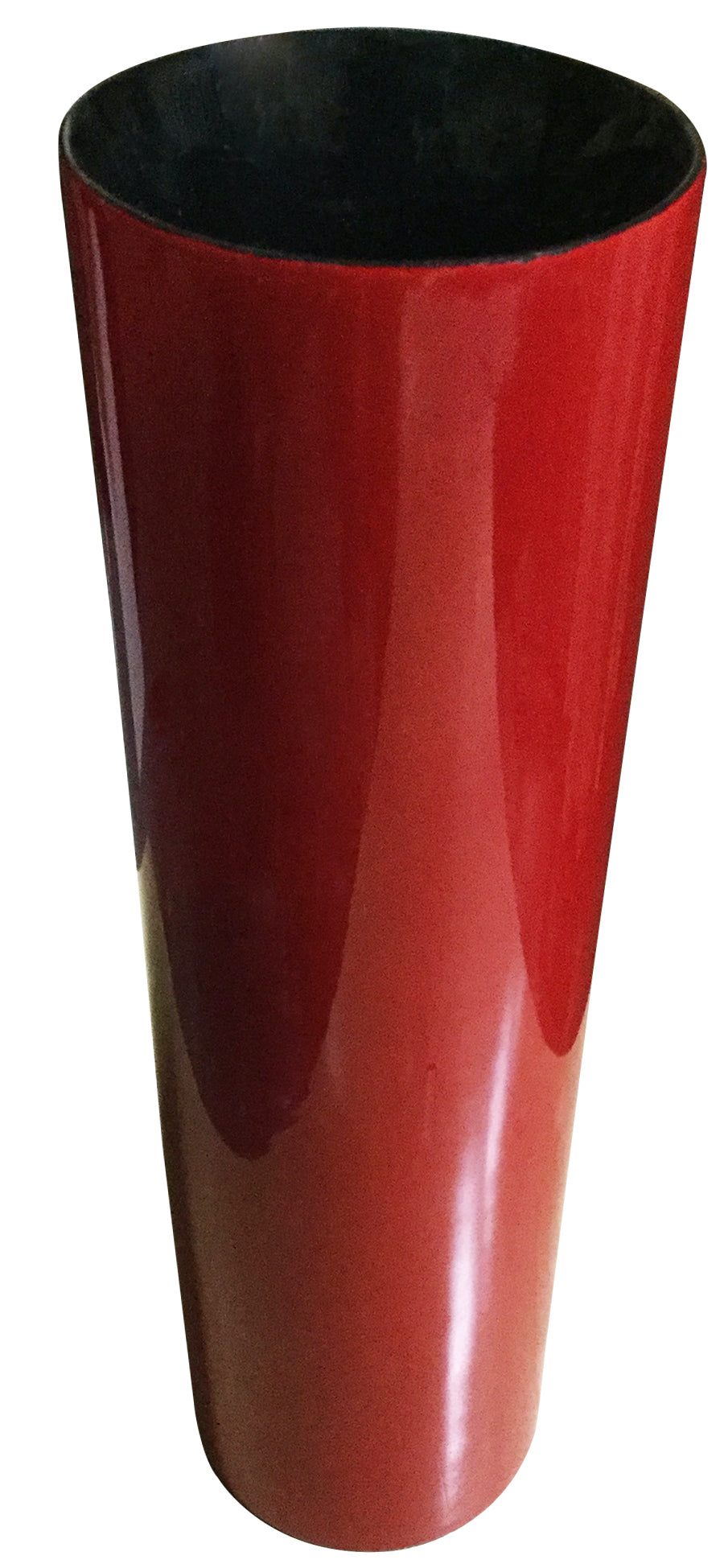 Tall Lacquerware Red Painted Vase