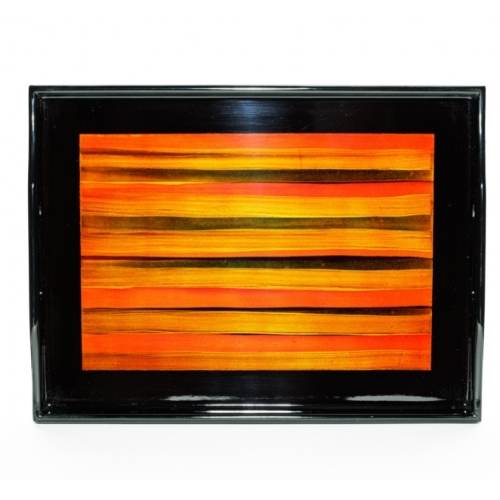 Lacquerware Rectangle Tray with Handles - choose your colour