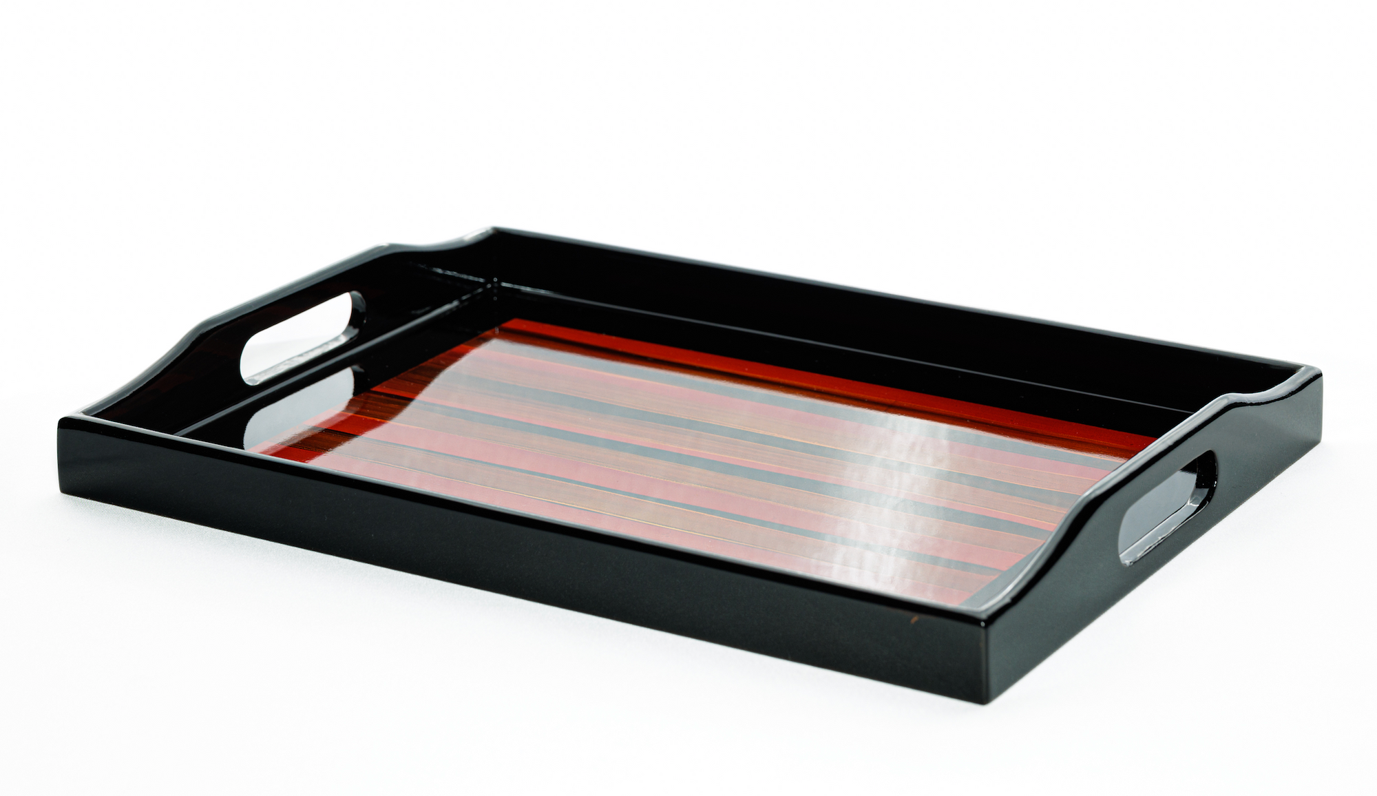 Lacquerware Rectangle Tray with Handles - choose your colour