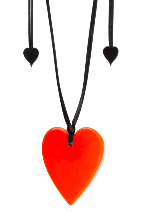 Zsiska Red Heart Pendant Necklace  - A Colourful Statement of Love