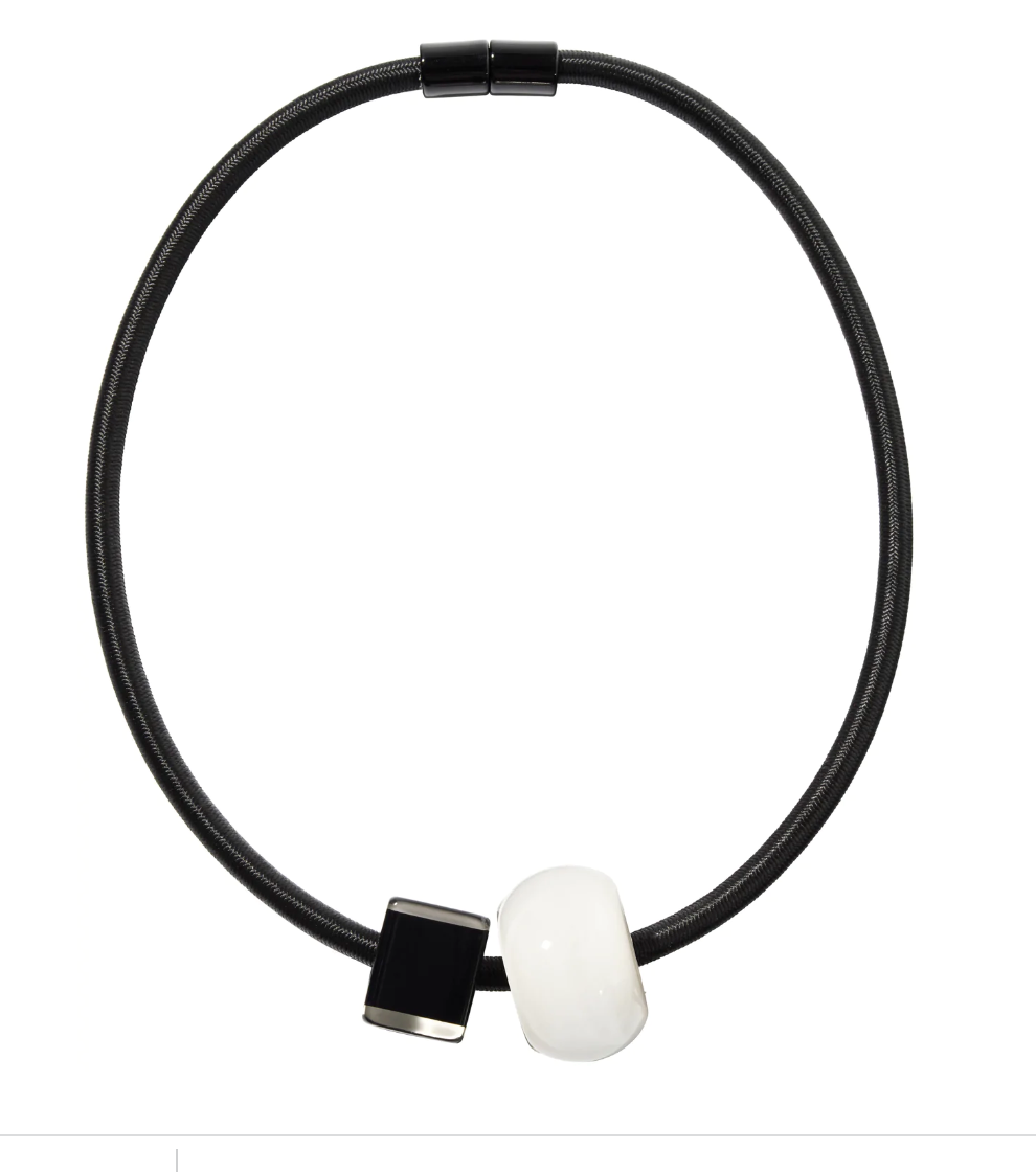 Zsiska Bliss Black and White Bead Necklace
