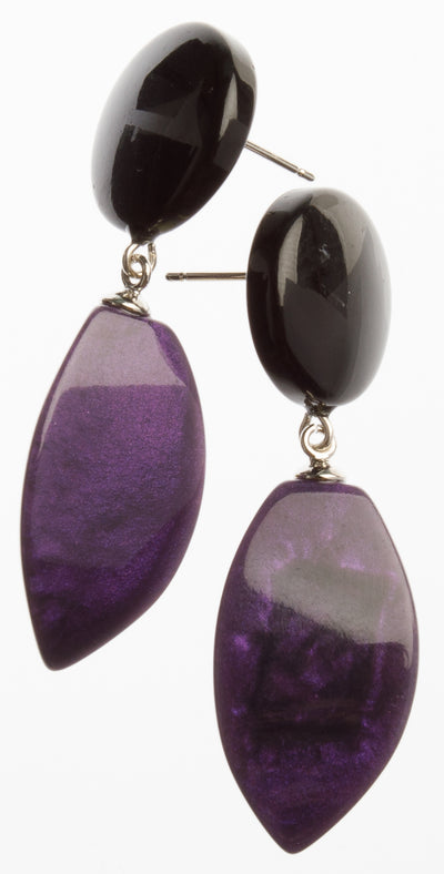 Zsiska Bossa Nova Purple and Black Earrings