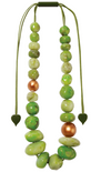 Zsiska Capri Two Tone Green and Copper Beaded Adjustable Necklace