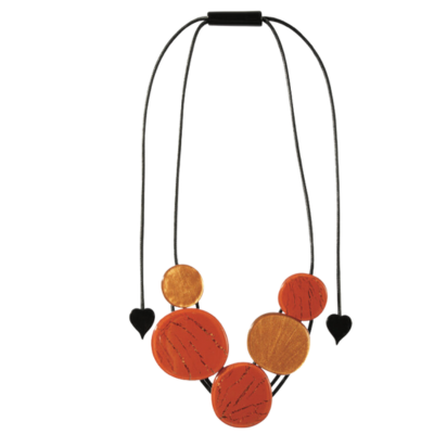 Zsiska Selene Adjustable Orange and Gold Necklace
