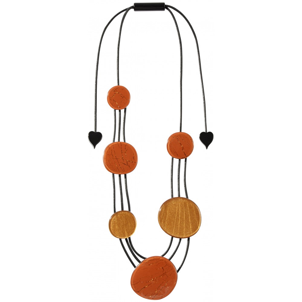 Zsiska Selene Adjustable Two Tone Orange Necklace