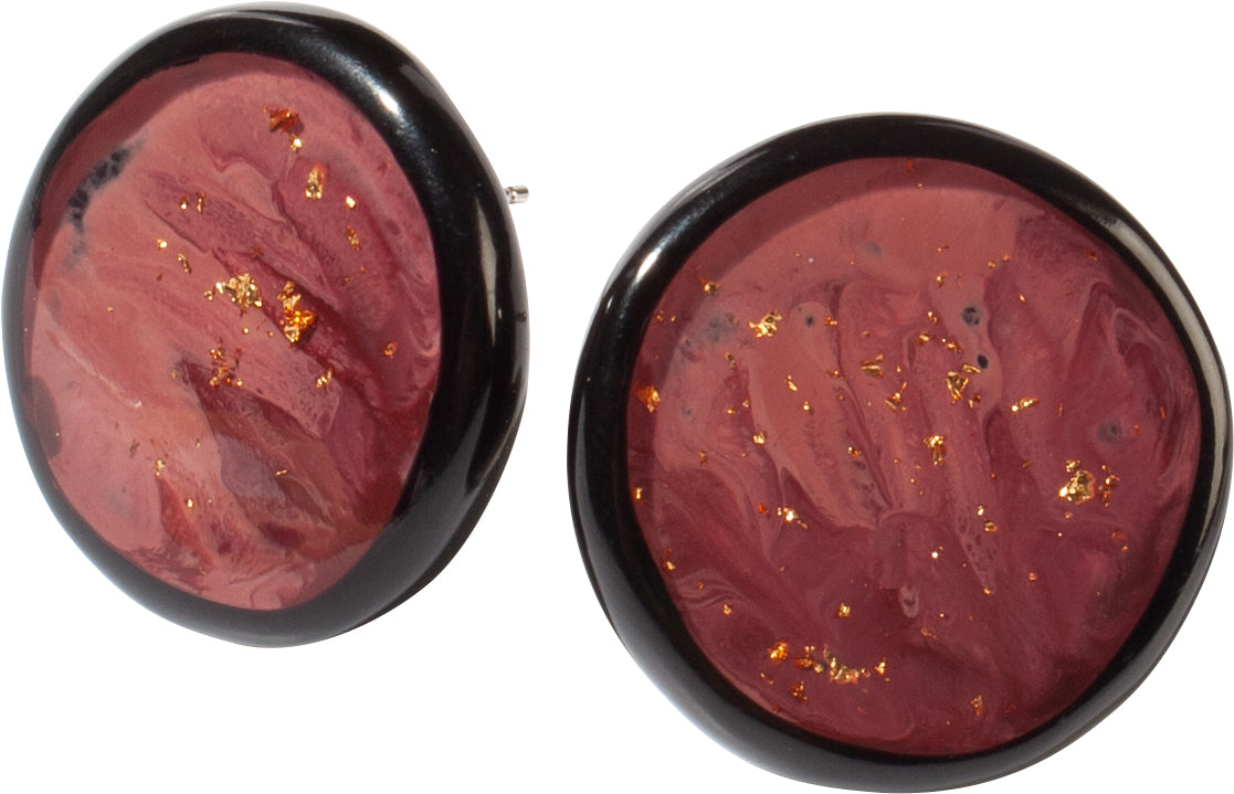 Zsiska Sky Dusty Pink and Gold Leaf Clip On Earrings