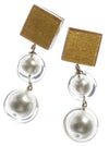Zsiska Vintage Pearls Gold and Pearl Drop Earrings