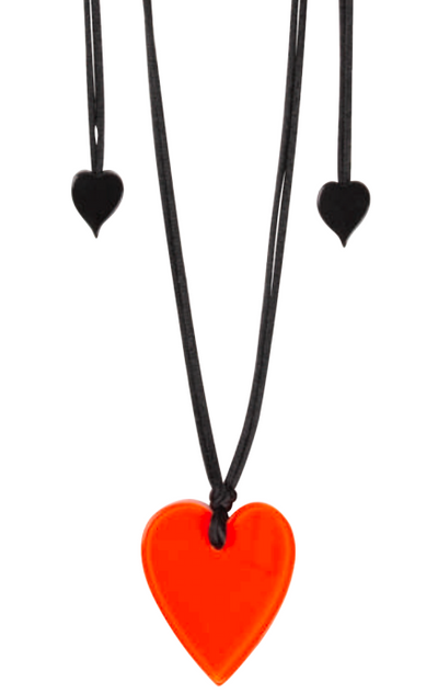 Zsiska Red Heart Pendant Necklace  - A Colourful Statement of Love