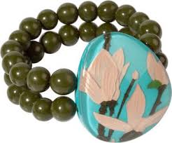 Zsiska Magnolia Turquoise and Green Beaded Bracelet