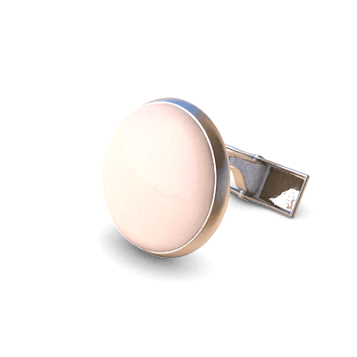 Analog Cufflinks Pastel Pink Round Cufflinks on Silver Base-Analog Cufflinks-Temples and Markets