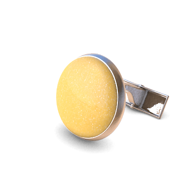 Analog Cufflinks Sparkly Gold Round Cufflinks on Silver Base-Analog Cufflinks-Temples and Markets