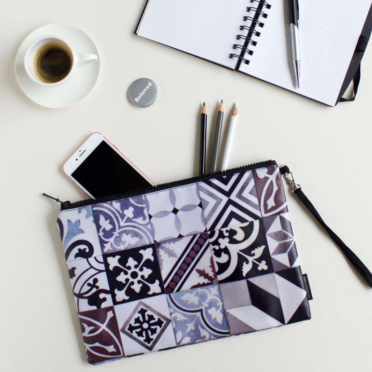 Art Deco Black Clutch-CUSHnART-Temples and Markets