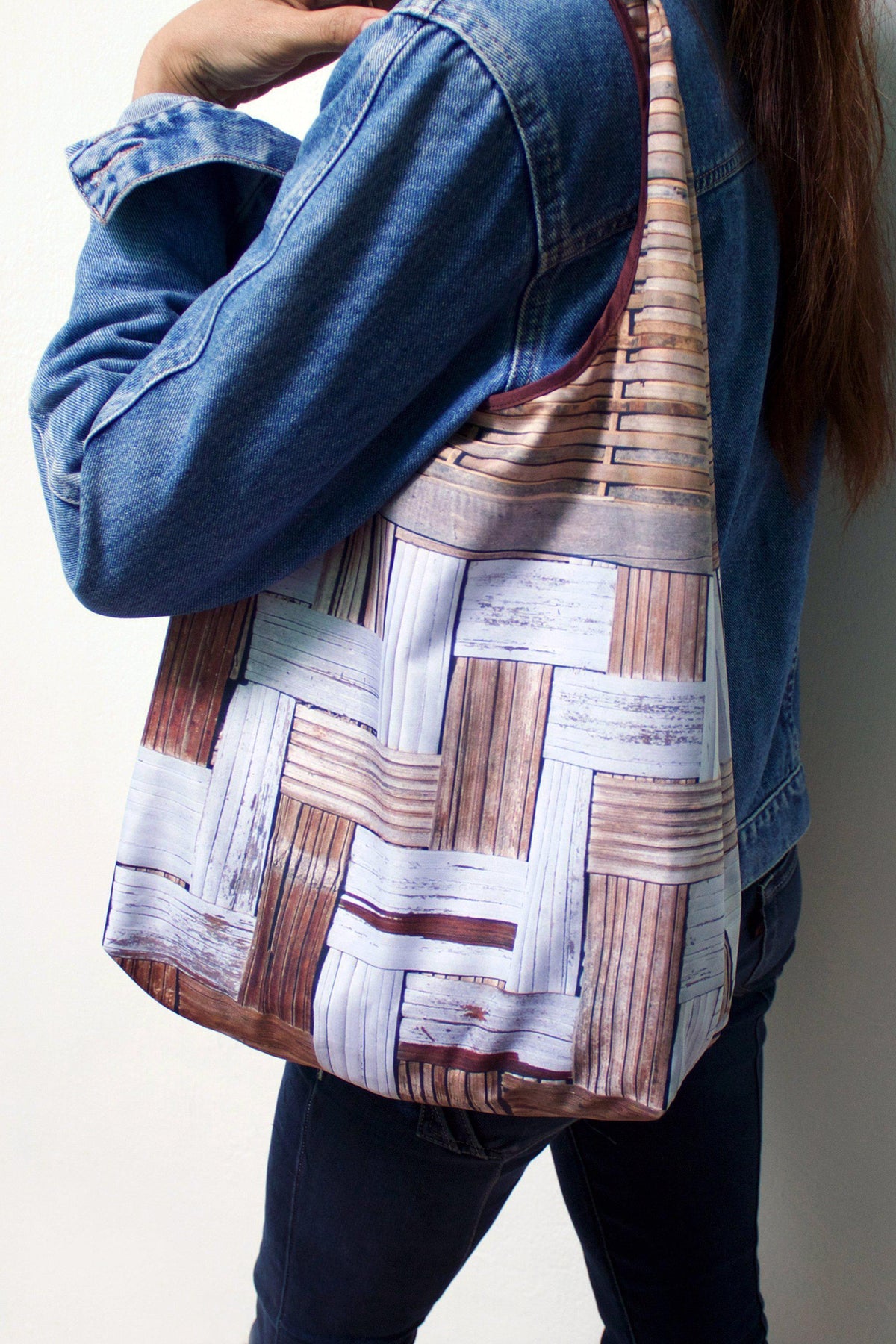 Bamboo Wall Foldable Tote Bag-CUSHnART-Temples and Markets