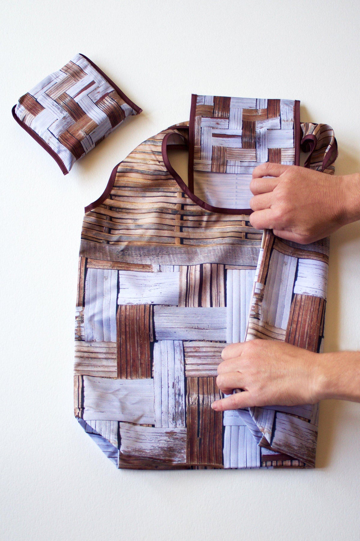 Bamboo Wall Foldable Tote Bag-CUSHnART-Temples and Markets