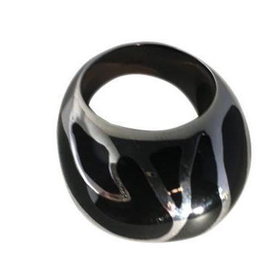 Black Resin Chunky Ring-De Lann-Temples and Markets