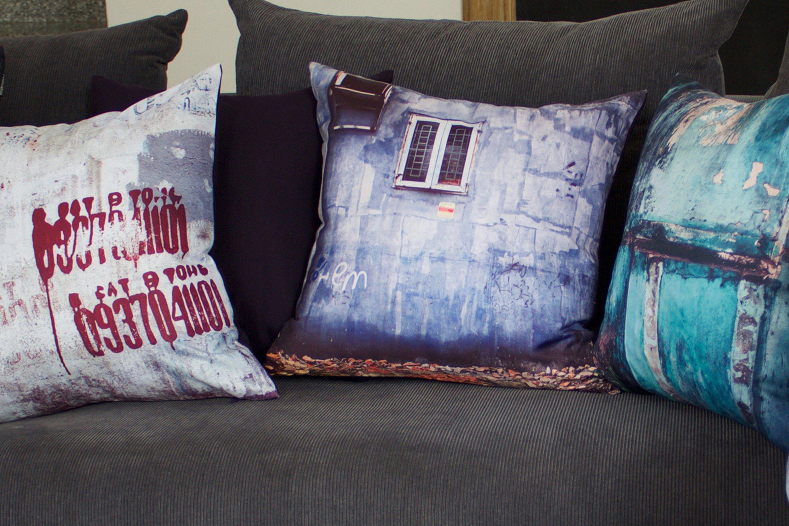 Blue Wall Cushion Cover-CUSHnART-Temples and Markets