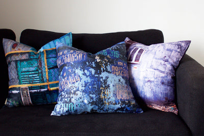 Blue Wall Cushion Cover-CUSHnART-Temples and Markets