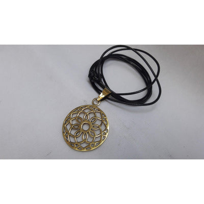 Brass Flower Net Pendant-Angkor Bullet Jewellery Cambodia-Temples and Markets