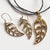 Brass Leaf Shaped Pendant-Angkor Bullet Jewellery Cambodia-Temples and Markets