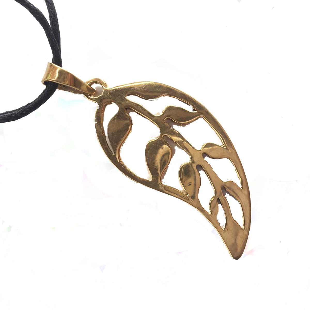 Brass Leaf Shaped Pendant-Angkor Bullet Jewellery Cambodia-Temples and Markets