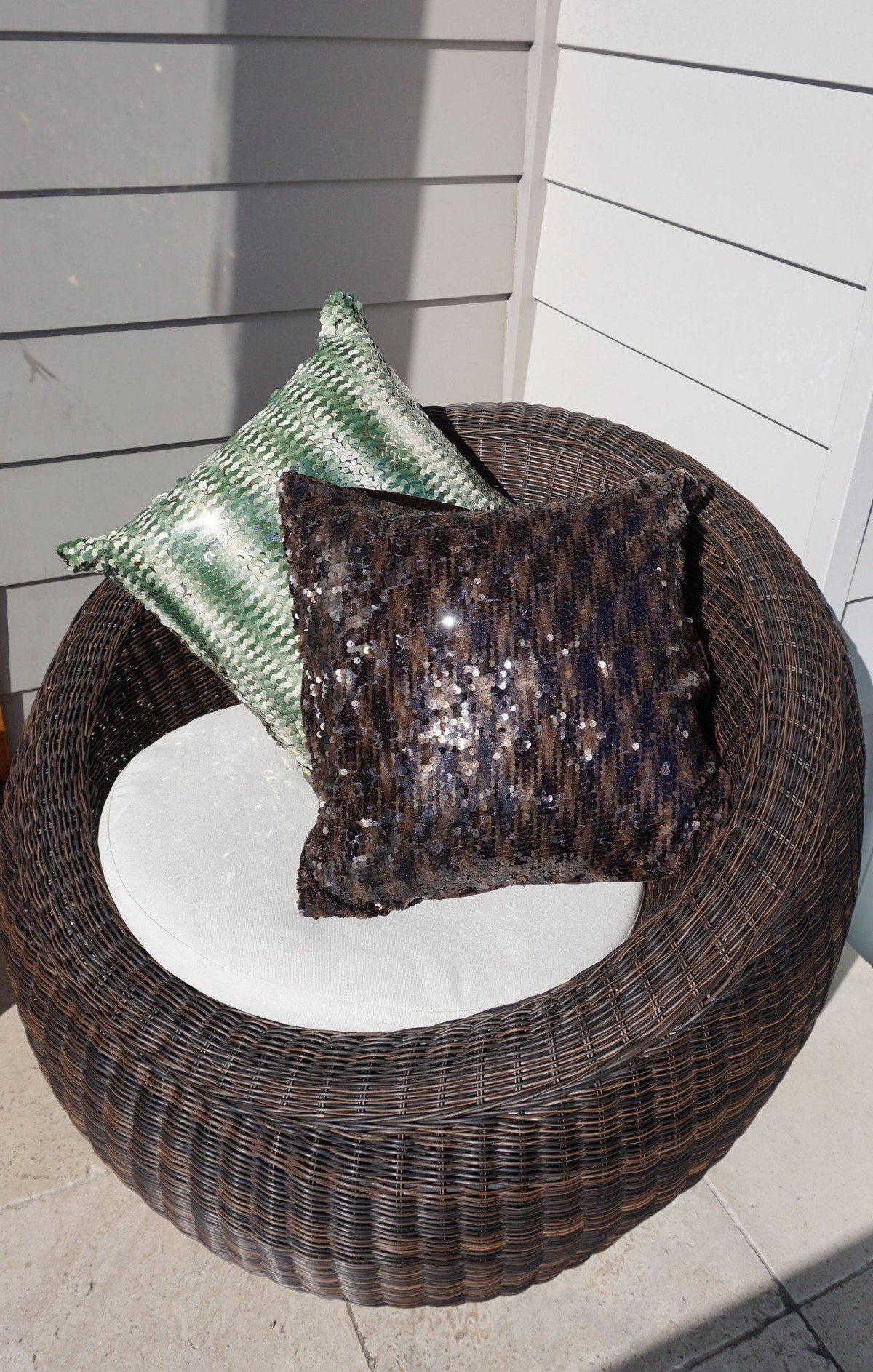 Brown Sequinned Cushion Cover-ML Living-Temples and Markets