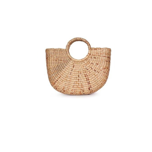 Classic Half Moon Basket Bag made from sustainable Water hyacinth-Bluestone-Temples and Markets