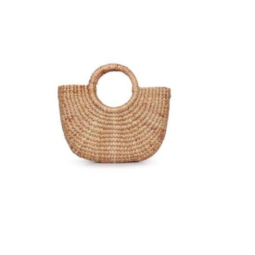 Classic Half Moon Basket Bag made from sustainable Water hyacinth-Bluestone-Temples and Markets