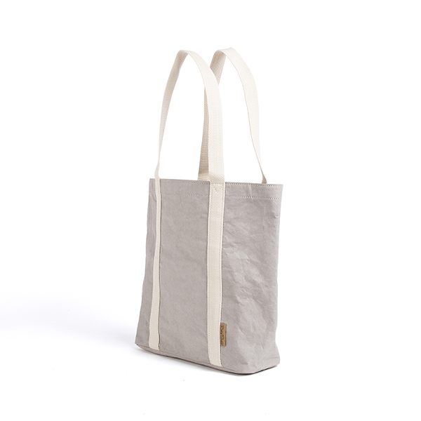 Ella Grey Tote Bag made from Washable Paper, an eco-friendly alternative to leather-Pretty Simple Bags-Temples and Markets